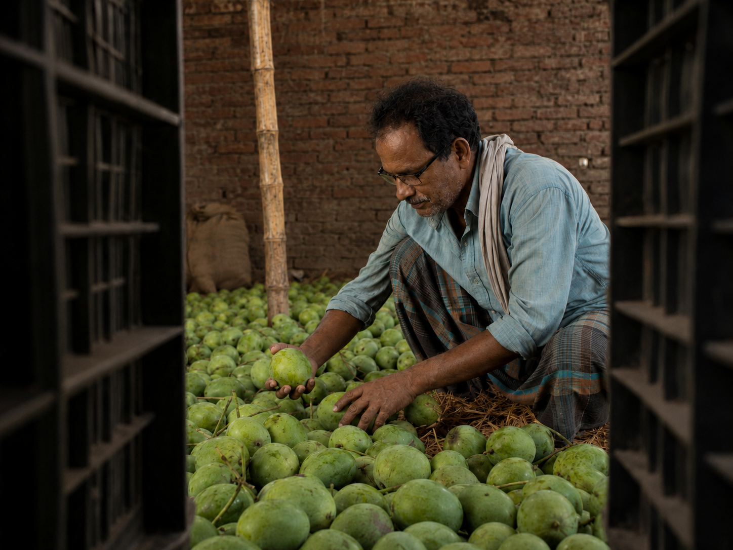 Hasan preparing produce
