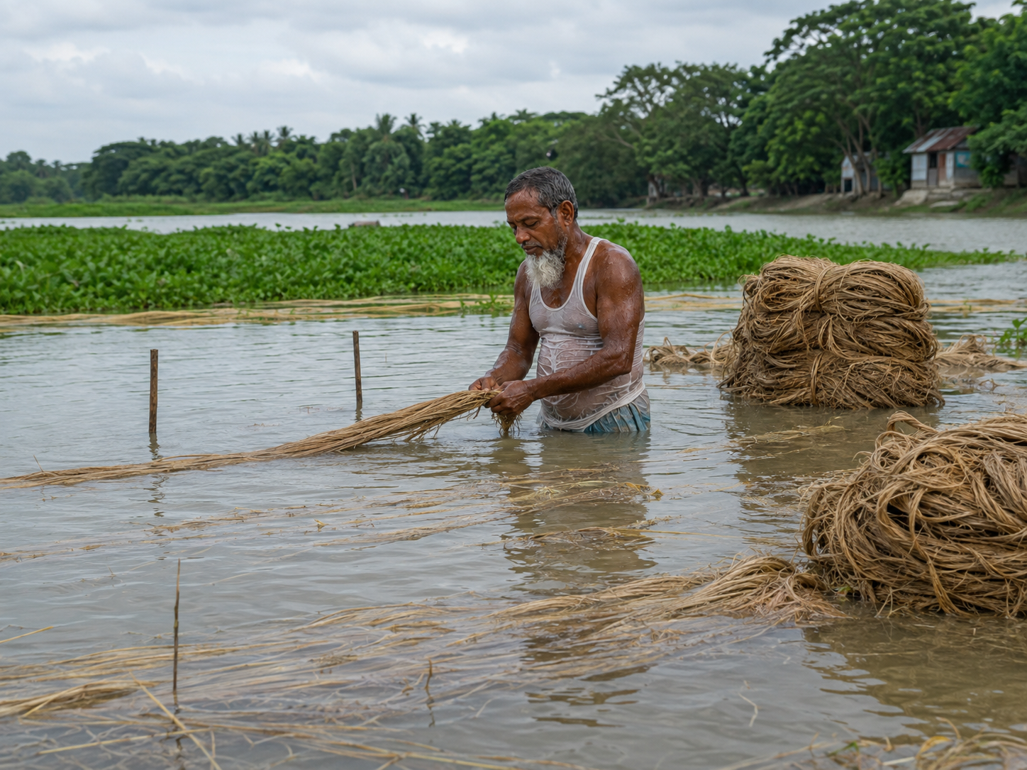 Rahim working with jute