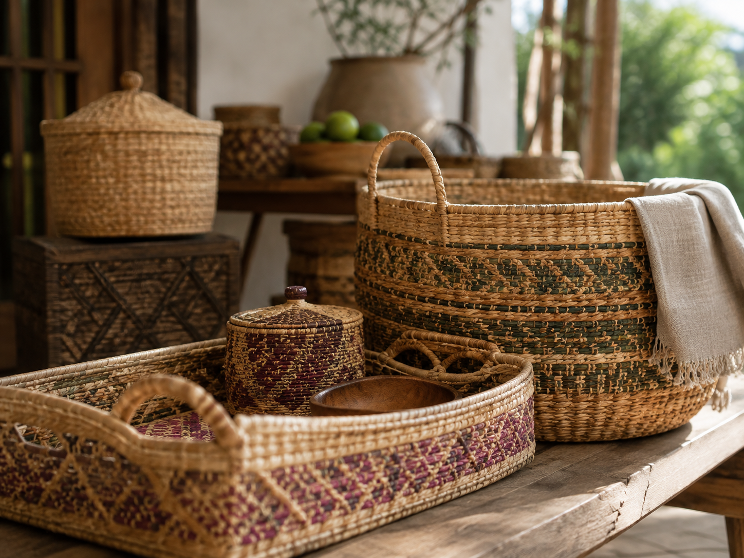 Finished woven homeware